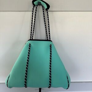 Neoprene Large Beach Bag Turquoise/Black